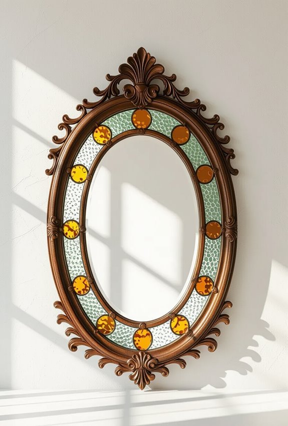 stained tinted vintage mirror reflections
