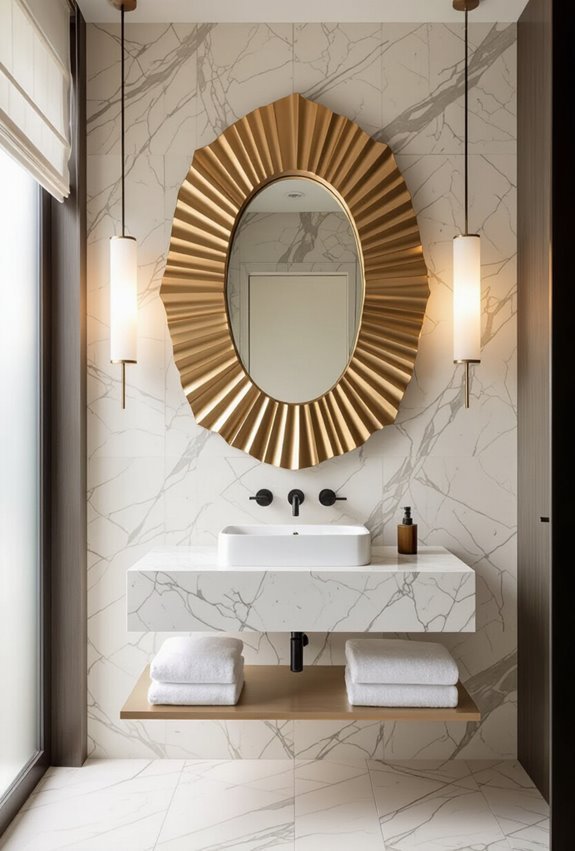 statement mirrors and artwork