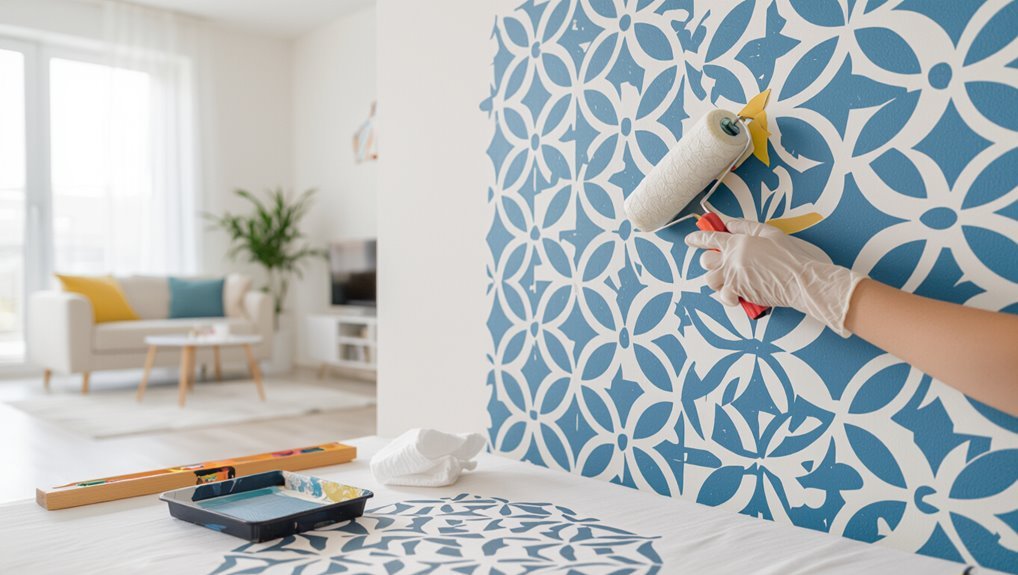 stencil a wall easily