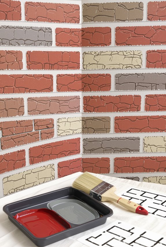 stenciled faux brick with texture
