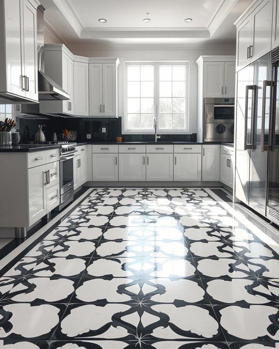 stenciled floor design maintenance
