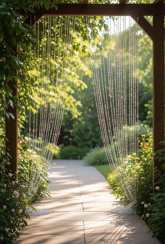 step through sparkling crystal curtain