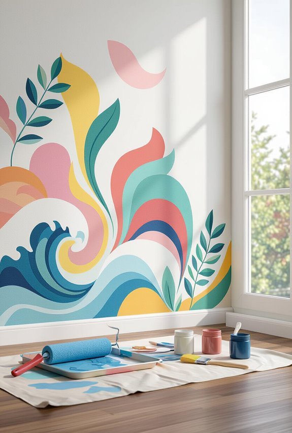 stepwise vibrant mural creation
