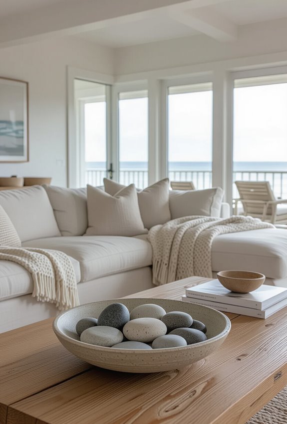 stone and pebble accents