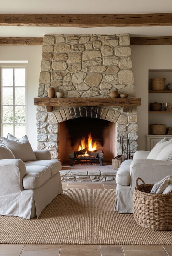 stone fireplace authentic charm