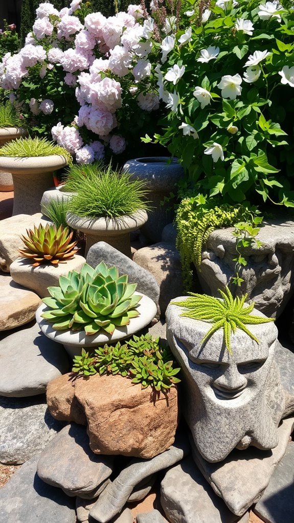 stone planter arrangement ideas
