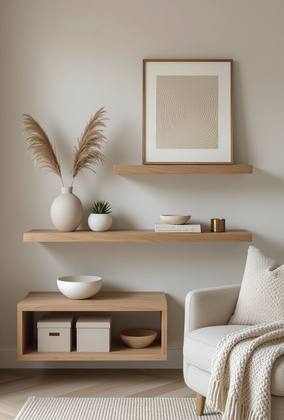 streamlined floating shelves minimalist d cor
