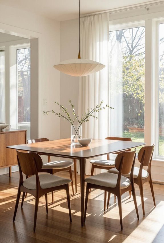 streamlined mid century dining design