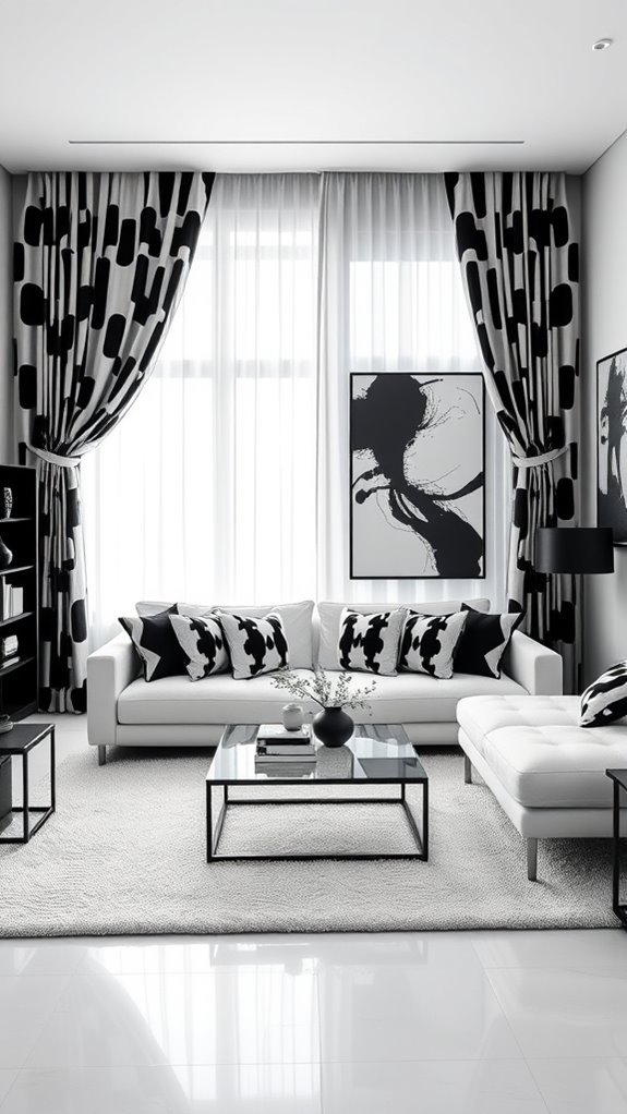 striking black and white curtains