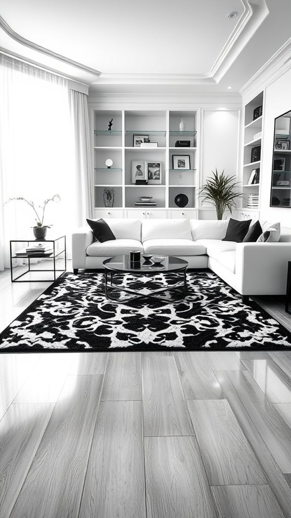 striking black and white rugs