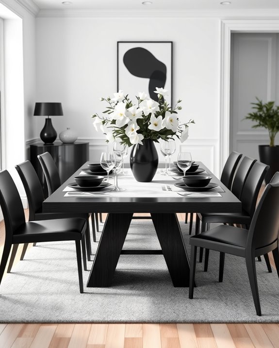 striking black floral centerpieces