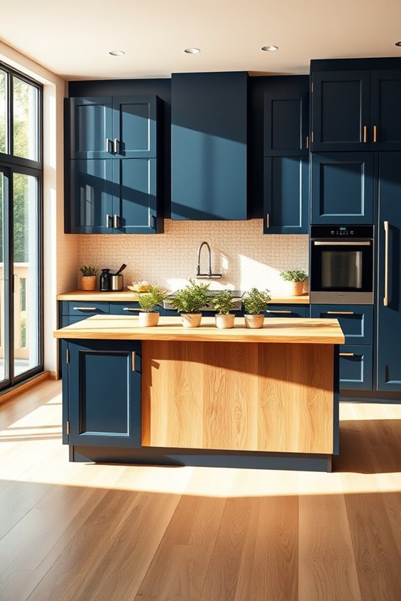 striking dark blue brown contrast