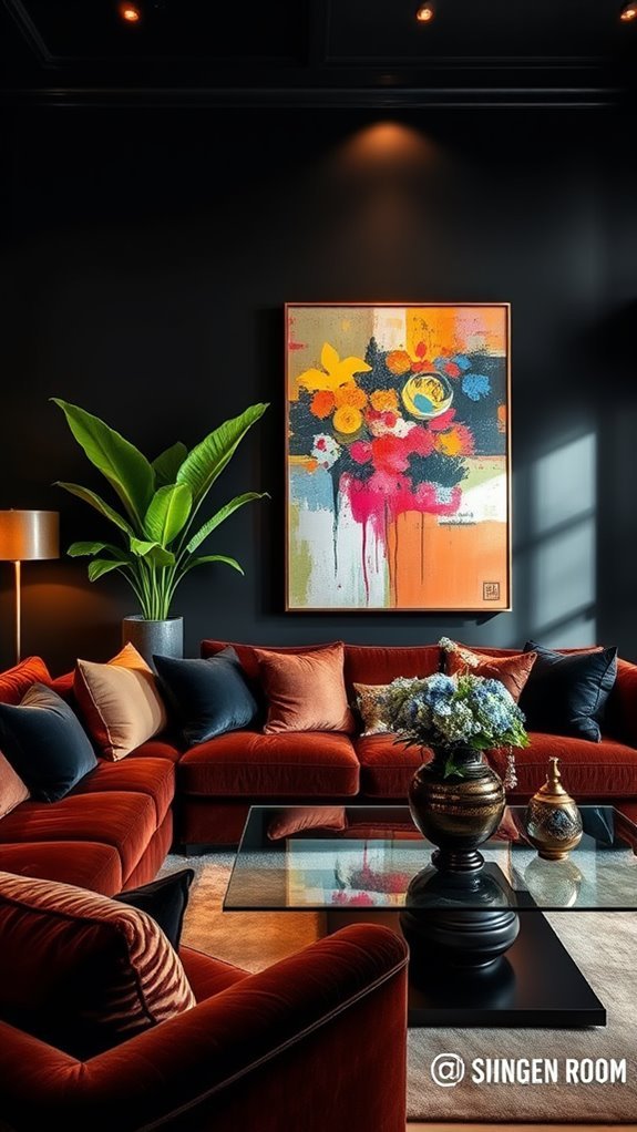 striking dark feature walls