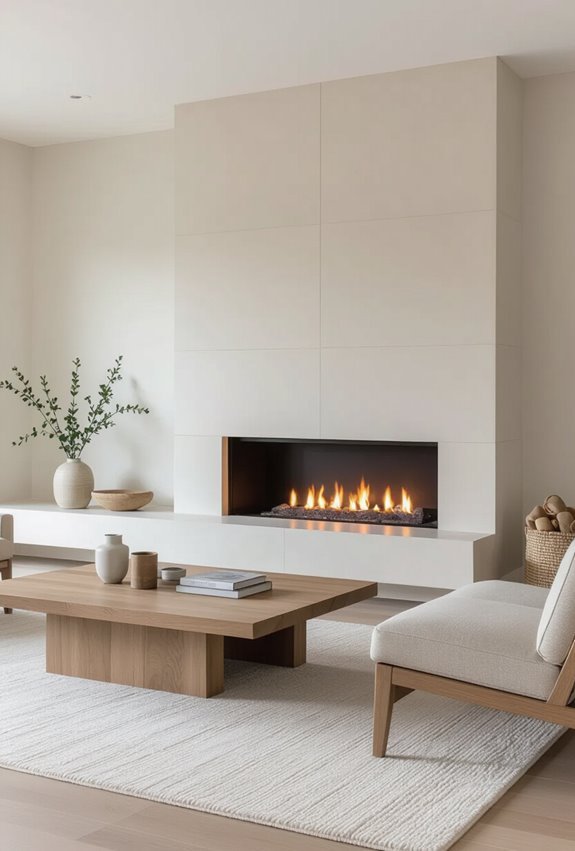striking fireplace or mural