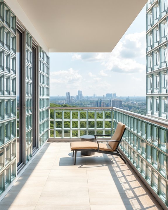 striking textured glass walls