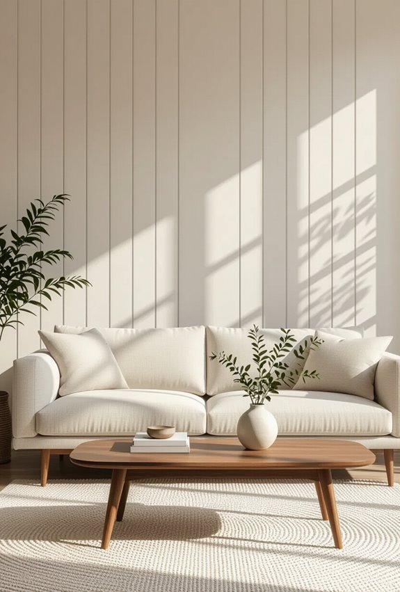 striped painted accent wall