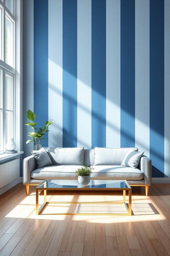 striped wallpaper interior design