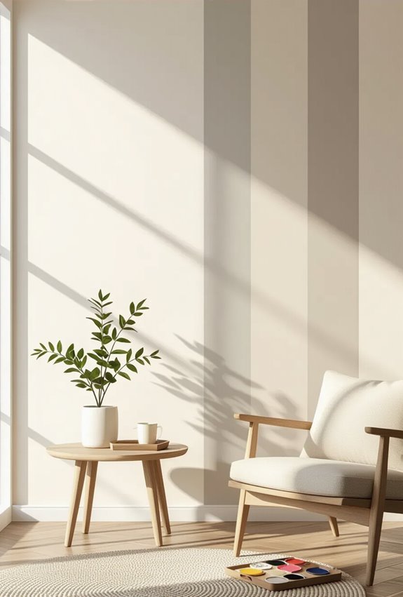 stripes visually alter room proportions