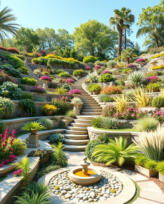 stunning multi level planting spaces