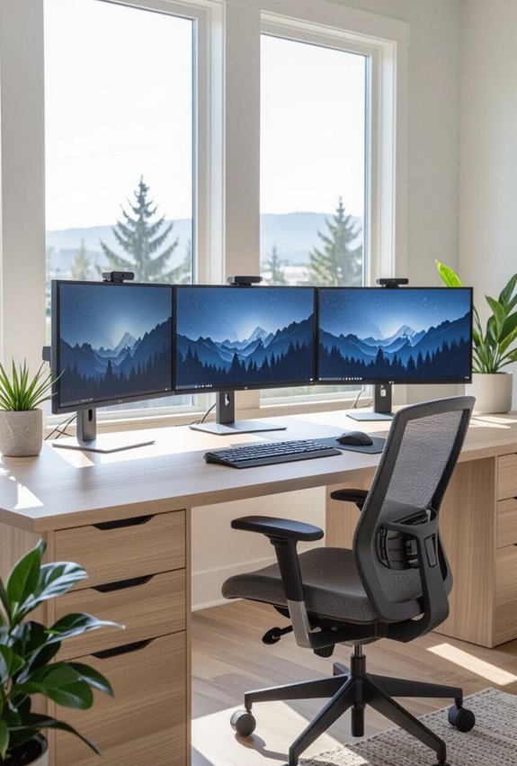 sturdy multi monitor desk solutions