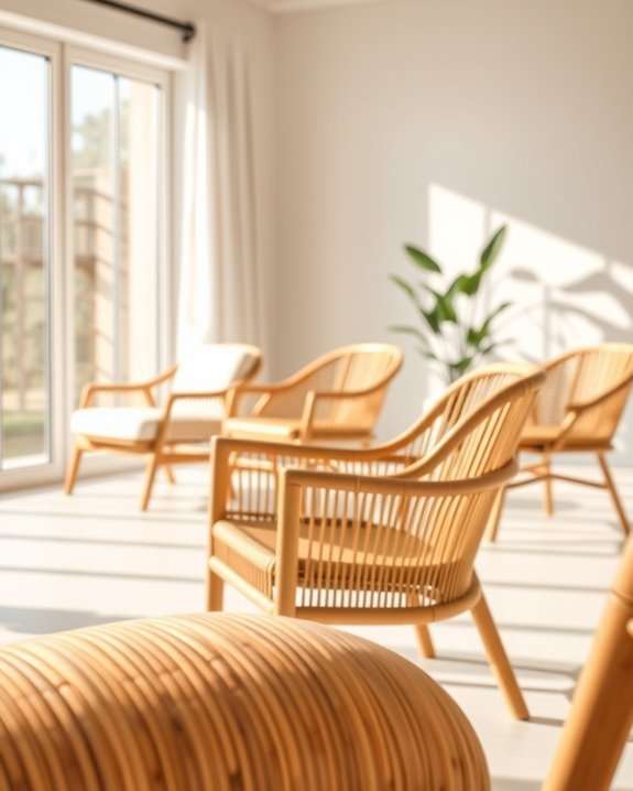 stylish and comfortable bamboo seating