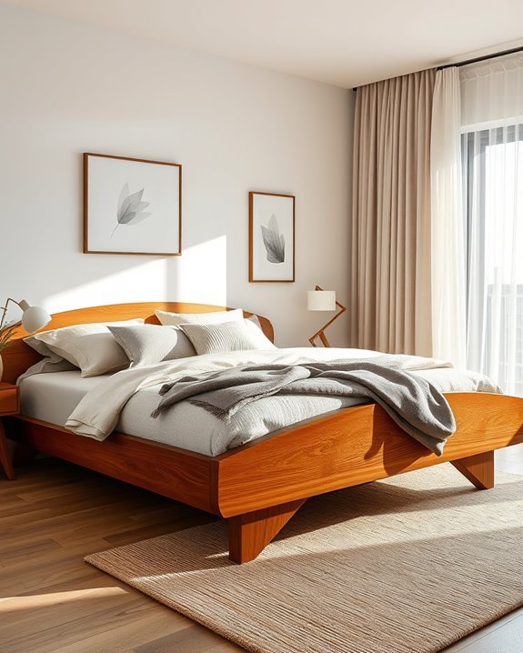stylish asymmetrical bed frame