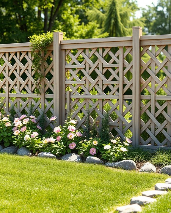 stylish backyard lattice panels