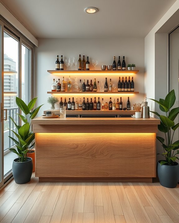 stylish balcony cocktail corner