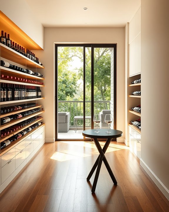 stylish balcony wine cellar