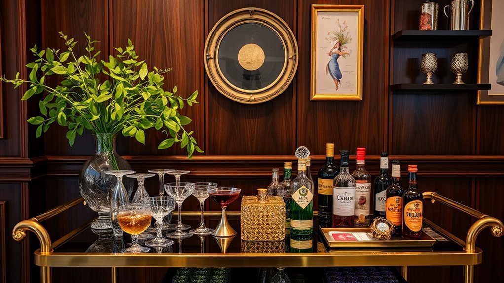 40 Bar Cart Wall Decor Ideas to Style Drinks Stations and Entertaining