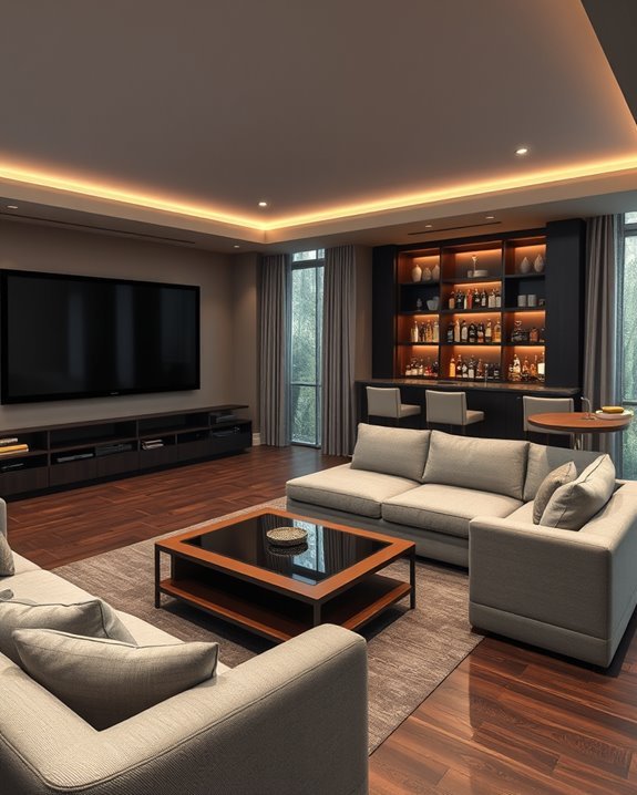 stylish basement bar design