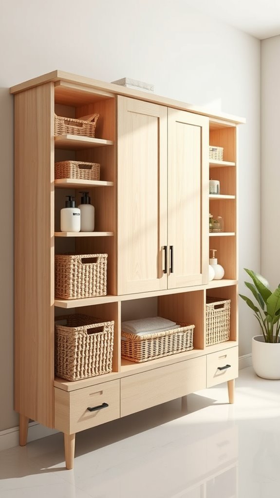 stylish bathroom basket storage