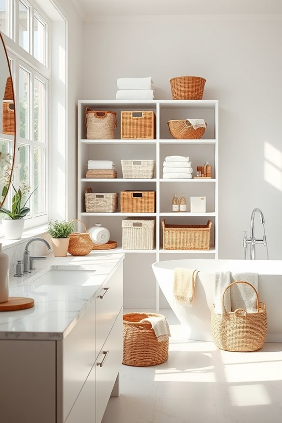 stylish bathroom storage baskets