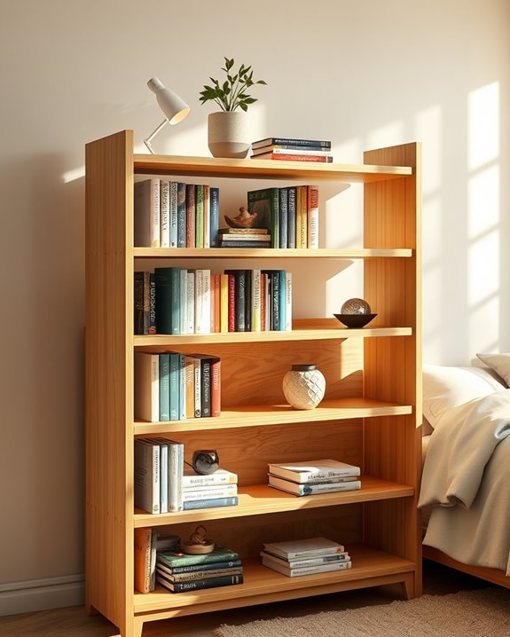 stylish bedside bookshelf solution