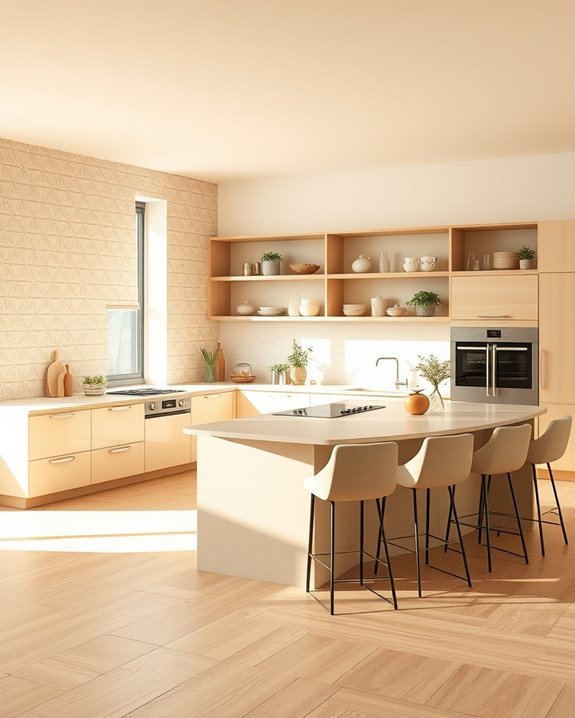 stylish beige textured panels