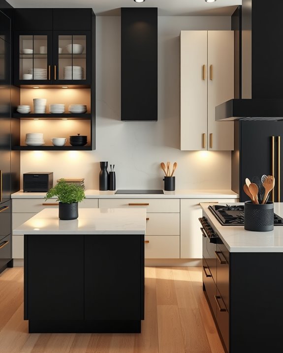 stylish black and cream storage