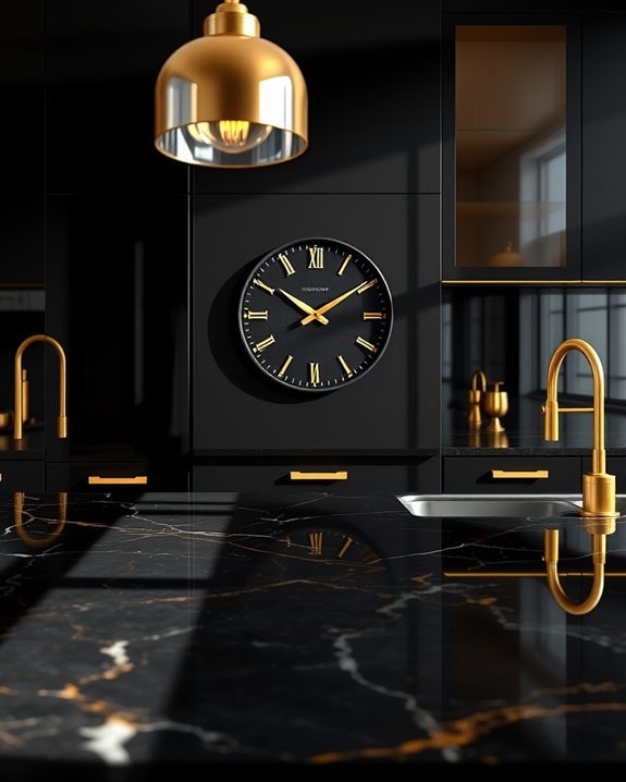 stylish black and gold clocks