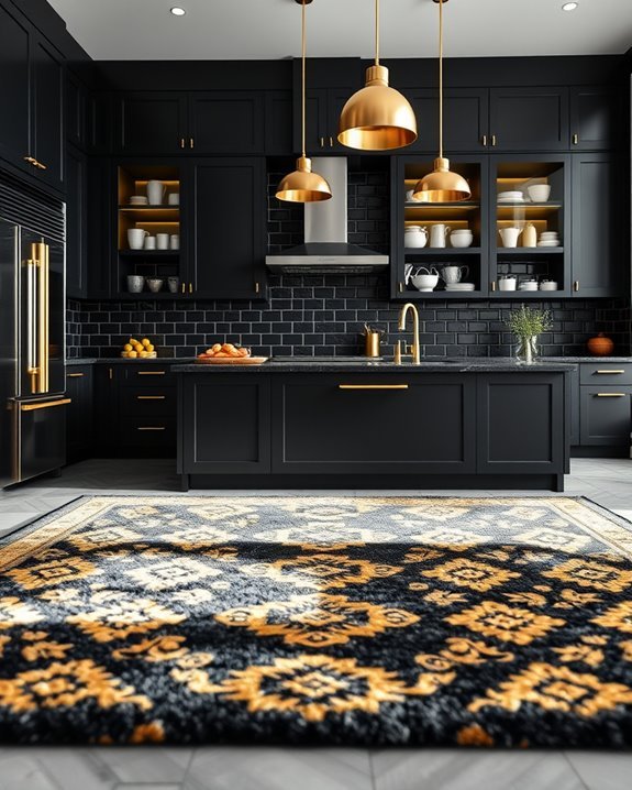 stylish black and gold rugs