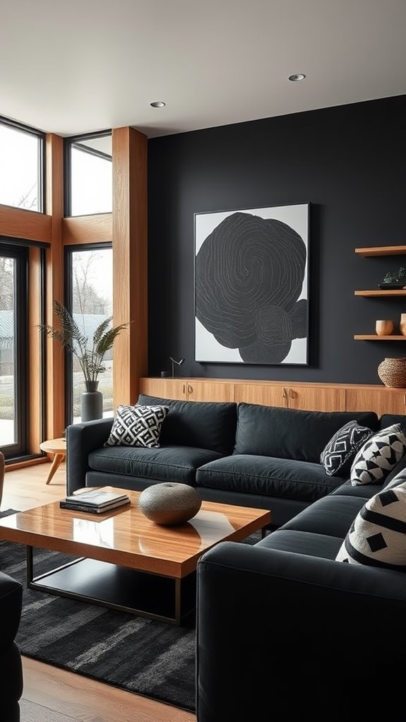 stylish black and oak combination