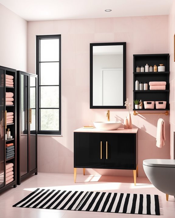 stylish black and pink storage