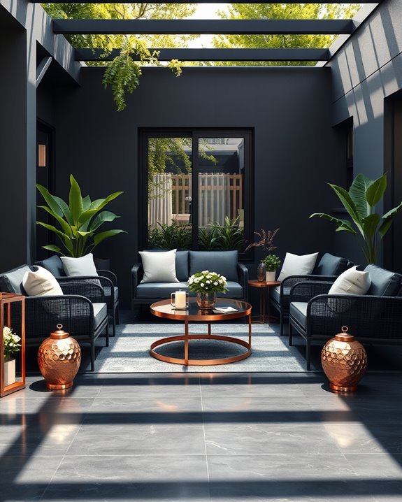 stylish black and rose gold