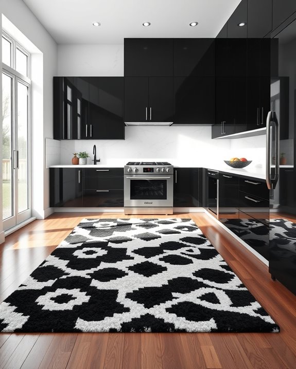 stylish black and white rugs