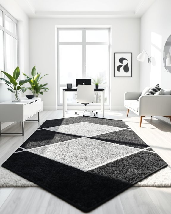 stylish black and white rugs