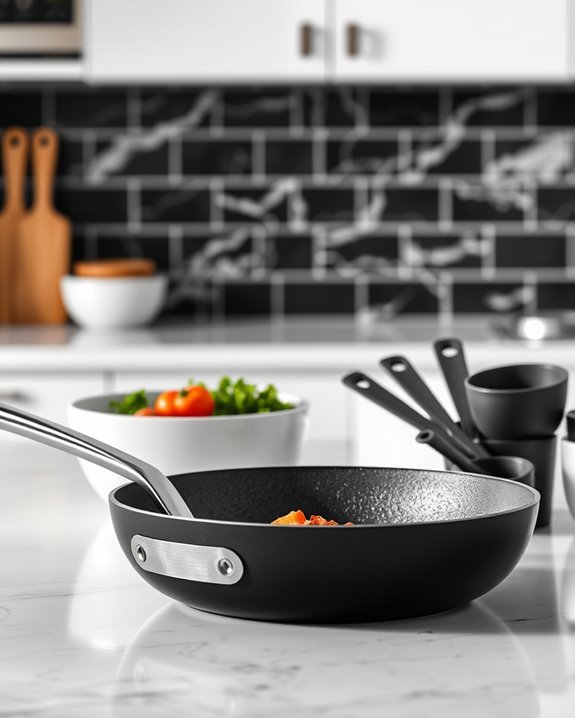 stylish black and white utensils