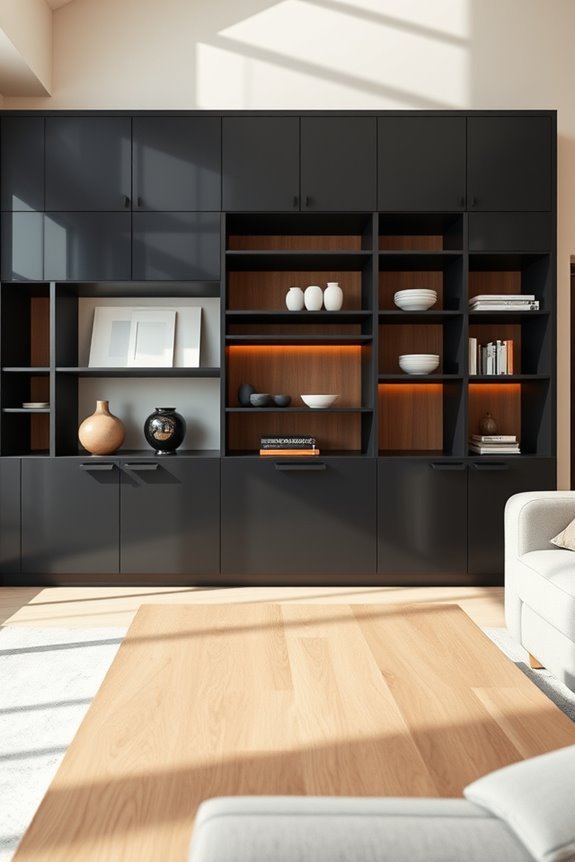 stylish black and wood storage