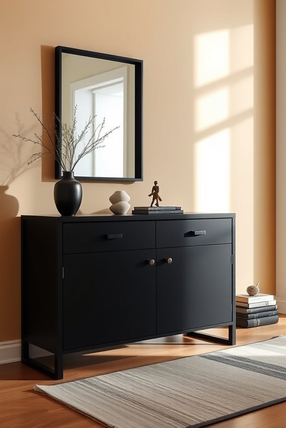 stylish black console storage