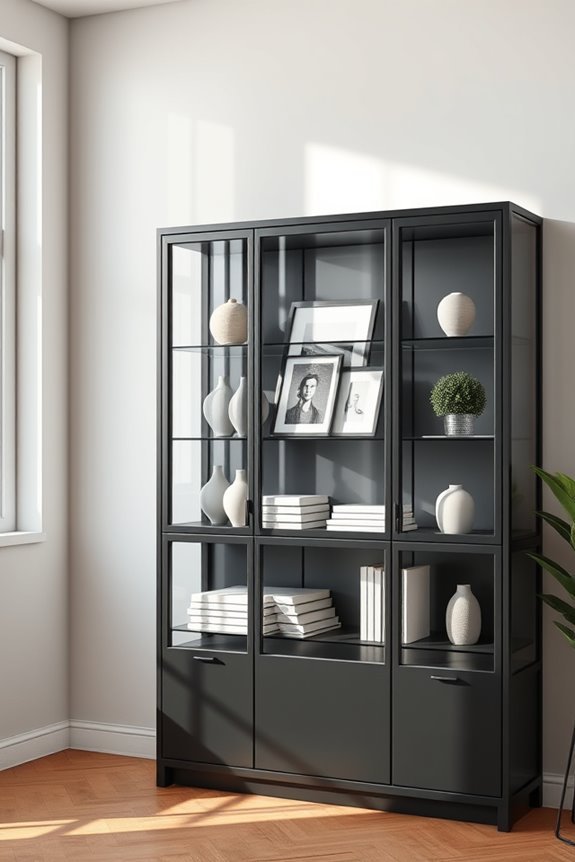 stylish black display cabinets