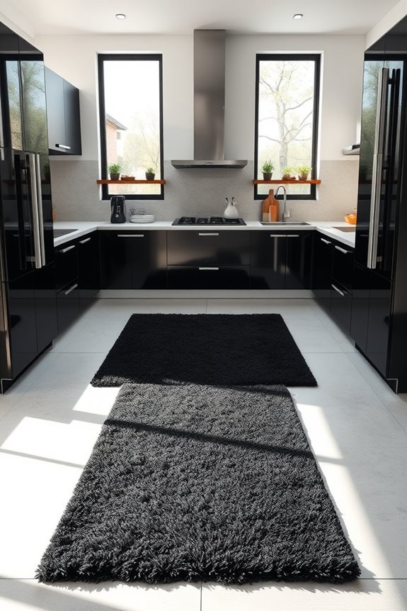 stylish black floor accents