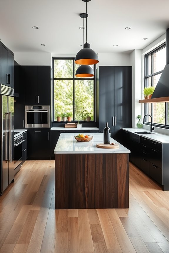stylish black wood contrast