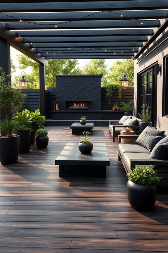 stylish black wood patio